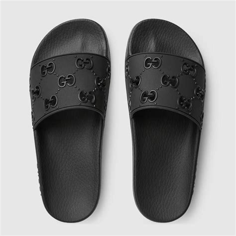 all black gucci slides womens|Gucci slides women's selfridges.